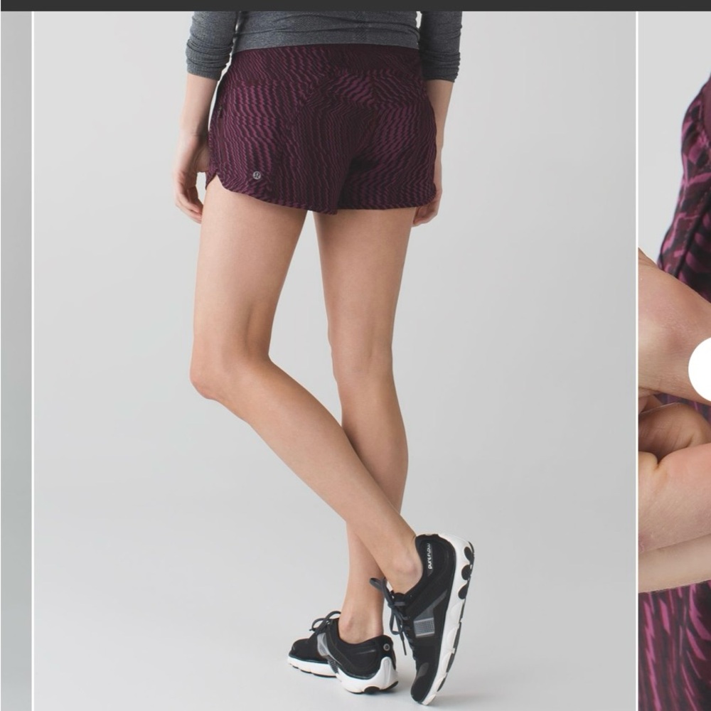 Lululemon Athletica sz 4 Tracker Shifted Horizon Maroon Athletic Shorts
